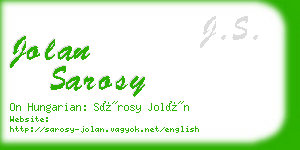 jolan sarosy business card